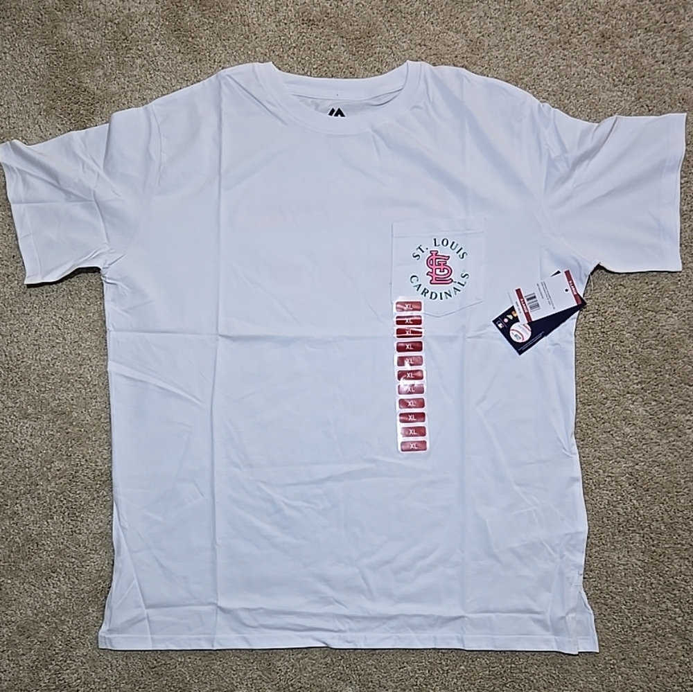 Majestic Womans St. Louis Cardinals White Tee. Genuine MLB Merchandise. XL